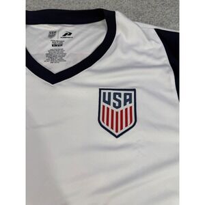 Icon Sports USA Soccer Jersey Mens XL White Navy Red V-Neck United States Shirt
